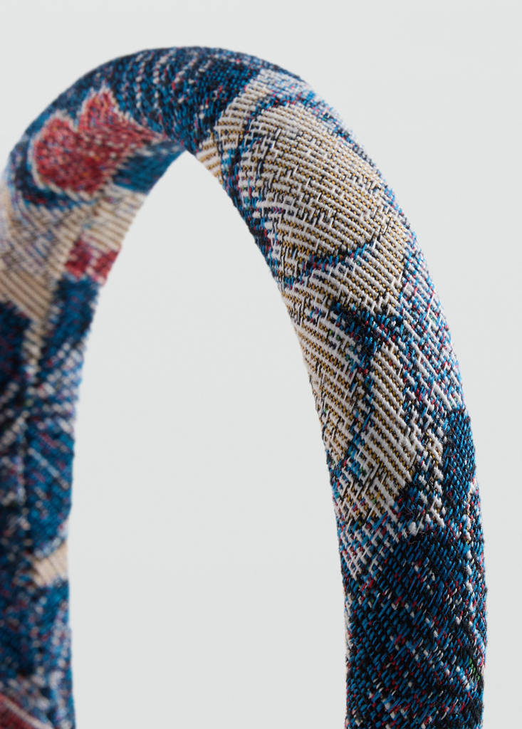 Printed flowers headband — Blue