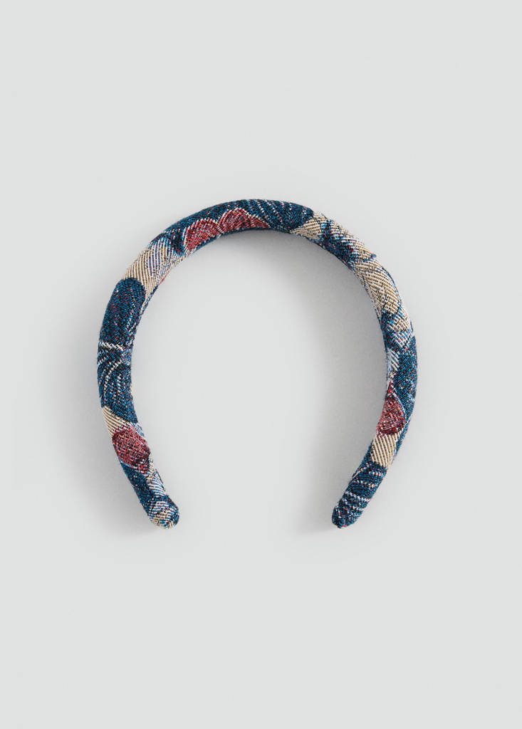 Printed flowers headband — Blue