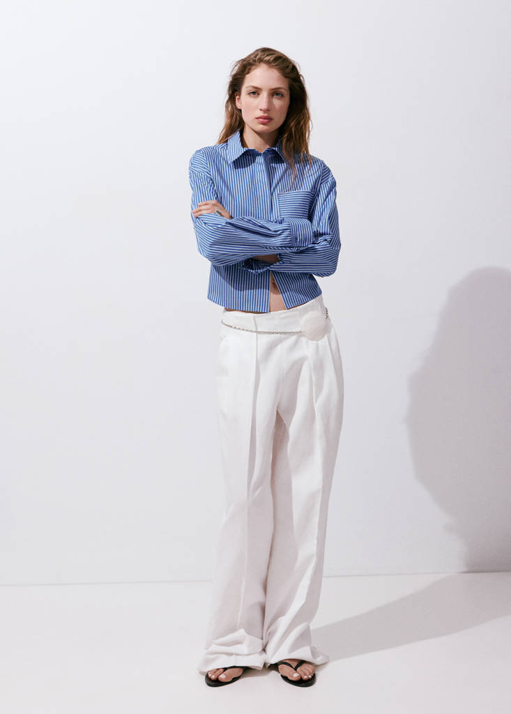 Pocket striped shirt — Blue