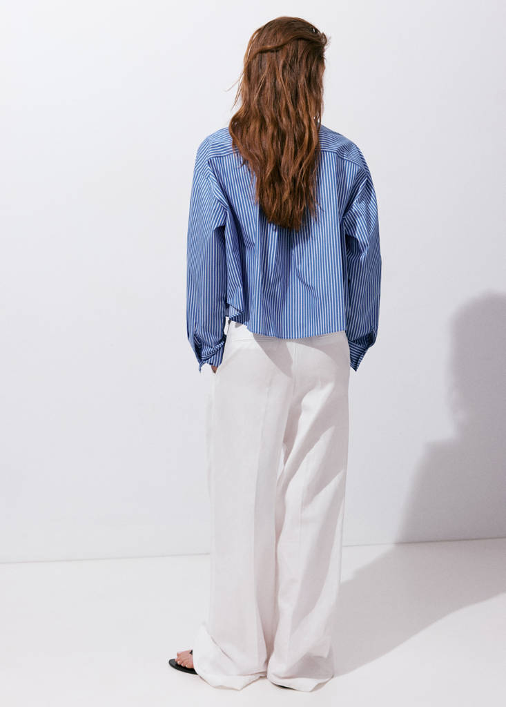 Pocket striped shirt — Blue