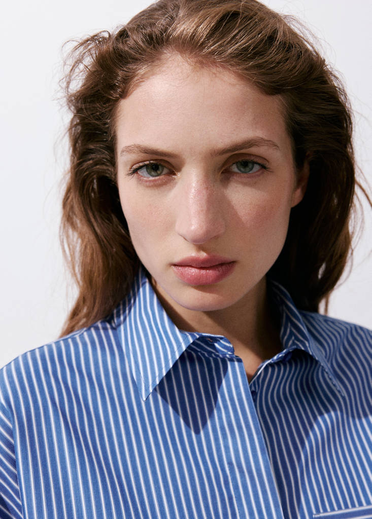 Pocket striped shirt — Blue