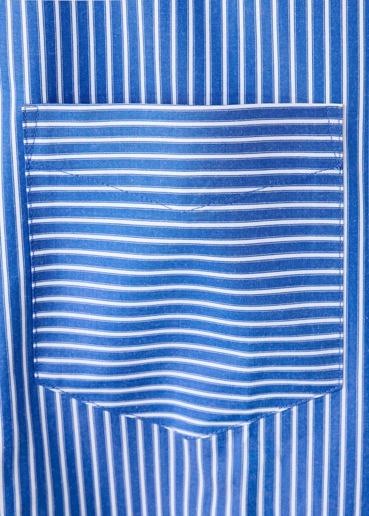 Pocket striped shirt — Blue