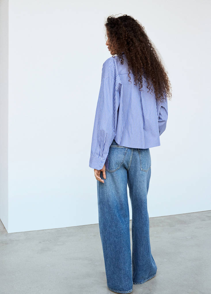 Pocket striped shirt — Blue