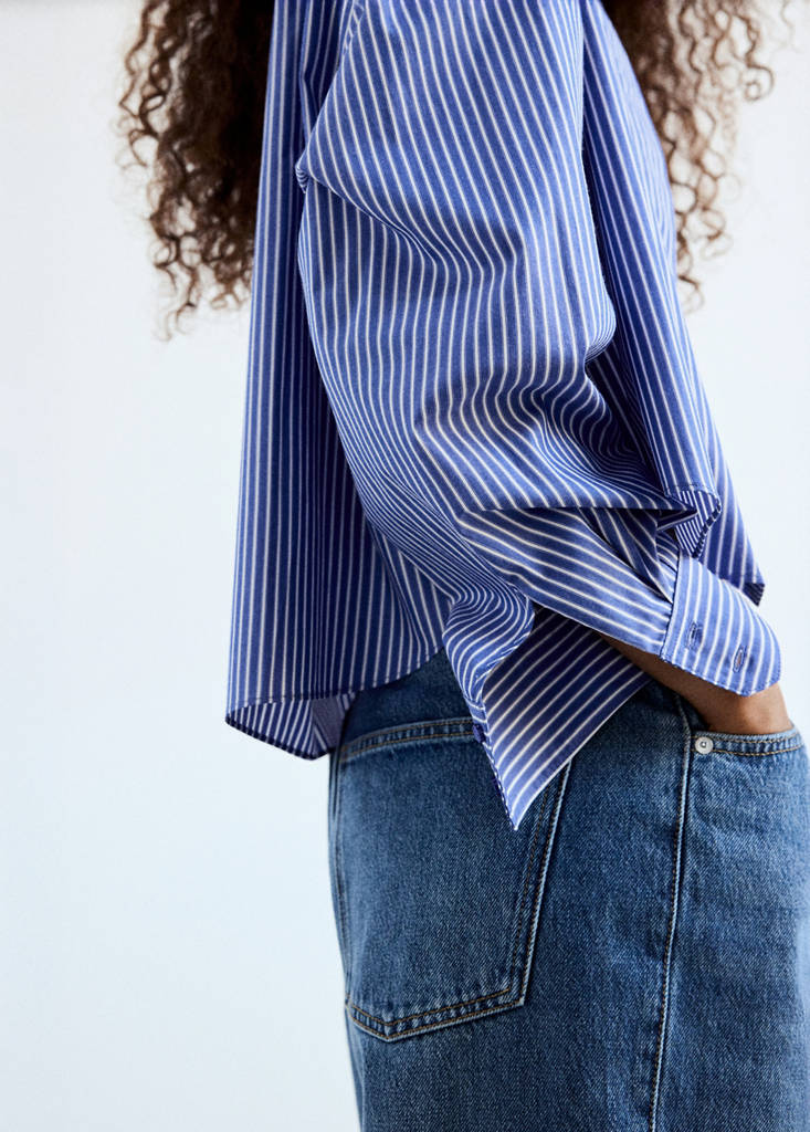 Pocket striped shirt — Blue