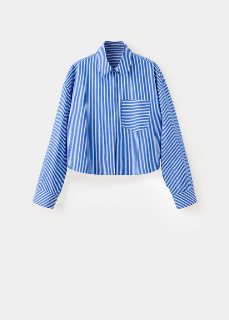 Pocket striped shirt — Blue