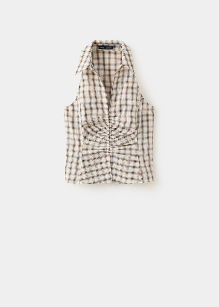 Checked shirt with gathered detailing - thumbnail 4