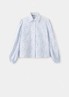 Striped shirt with embroidered details — Sky Blue 7