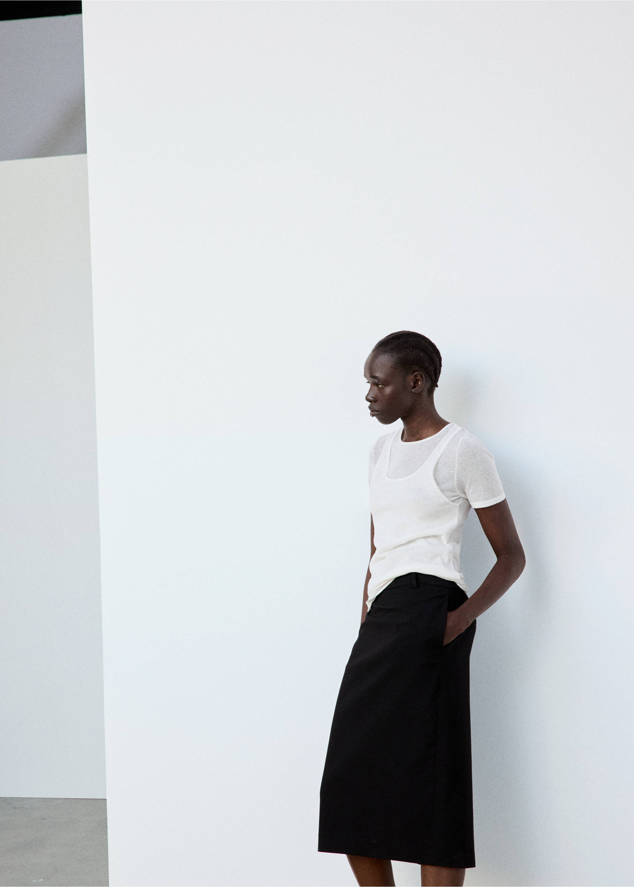Sweater laye - Details of the article 1, White. Ref: 37014078-00.