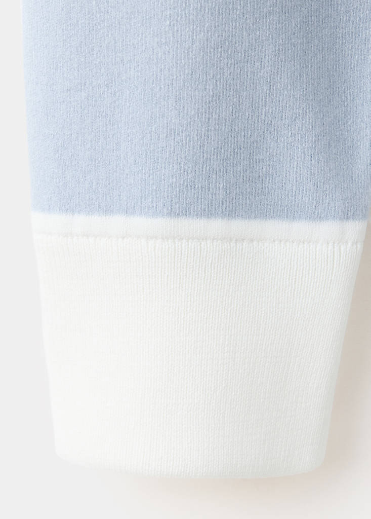 Striped polo neck sweater — Sky Blue