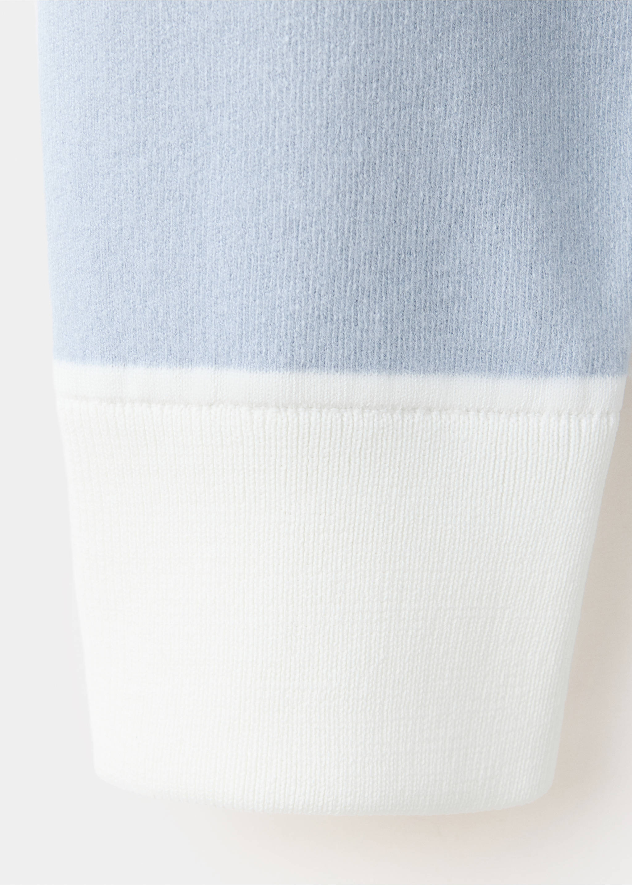 Striped polo neck sweater - Details of the article 0, Sky Blue. Ref: 37014079-00.