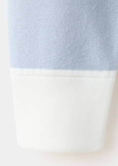 Striped polo neck sweater — Sky Blue 8