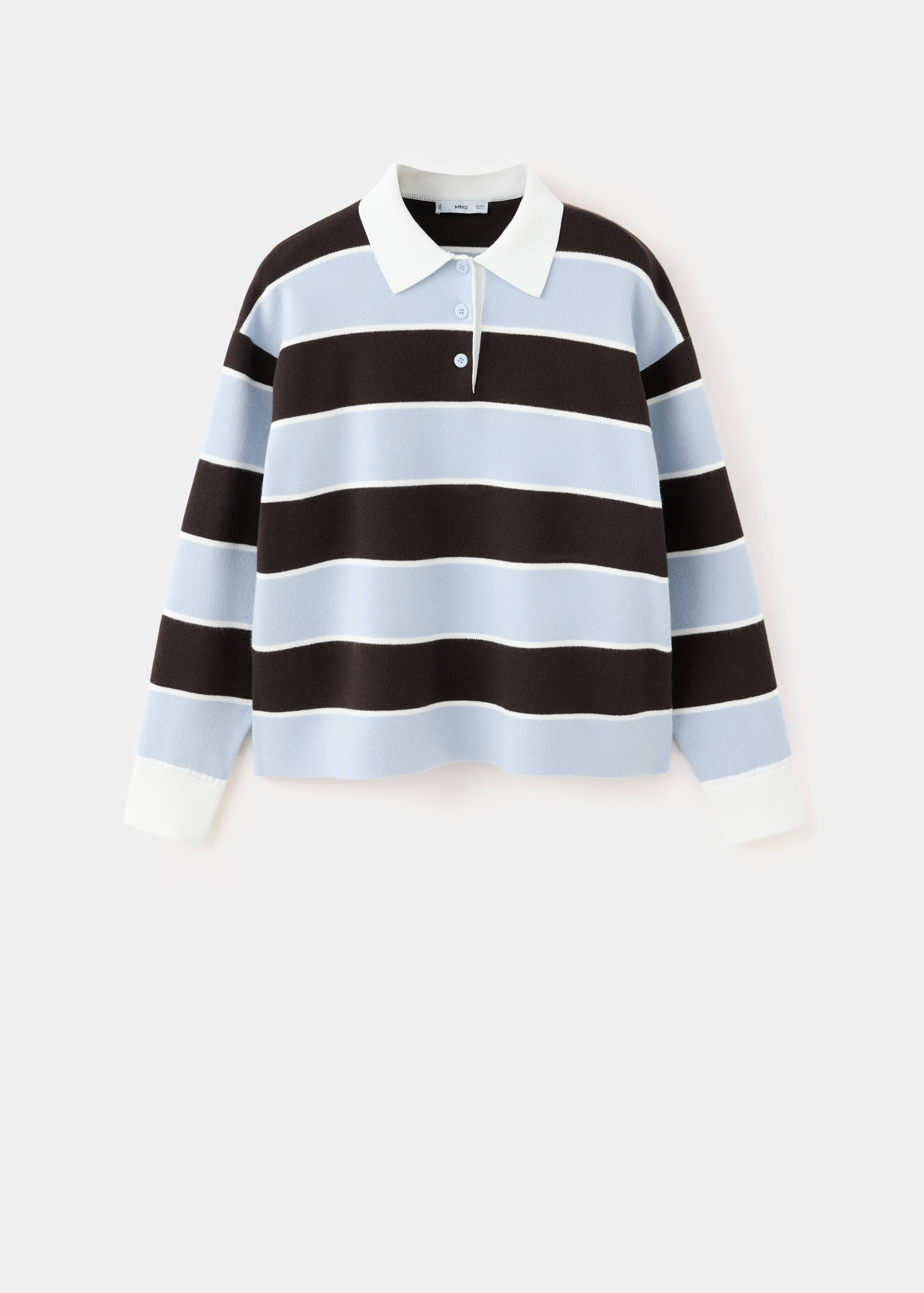 Striped polo neck sweater - Article without model