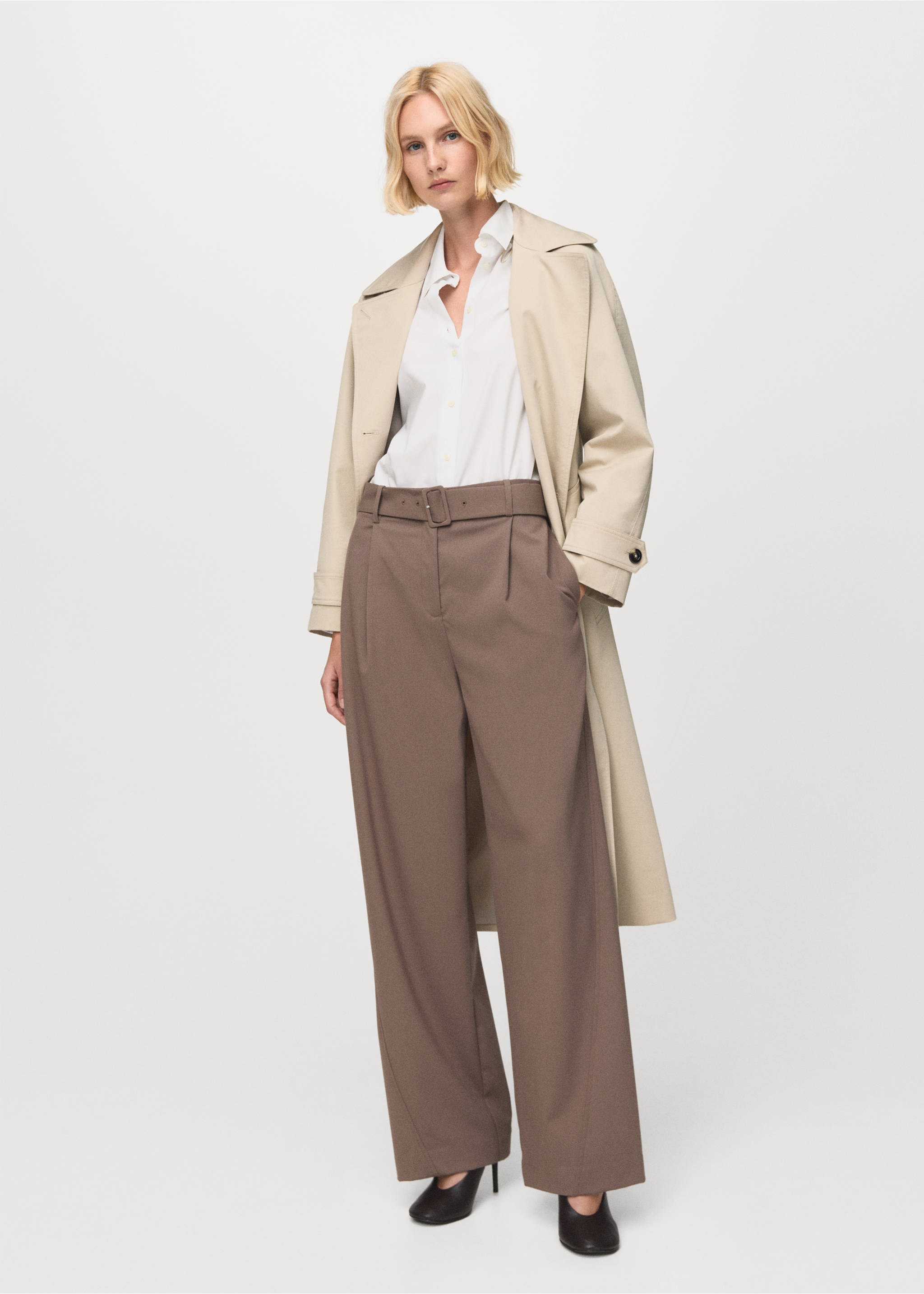 Cotton and lyocell blend straight shirt - General plane, Off White. Ref: 37014080-00.
