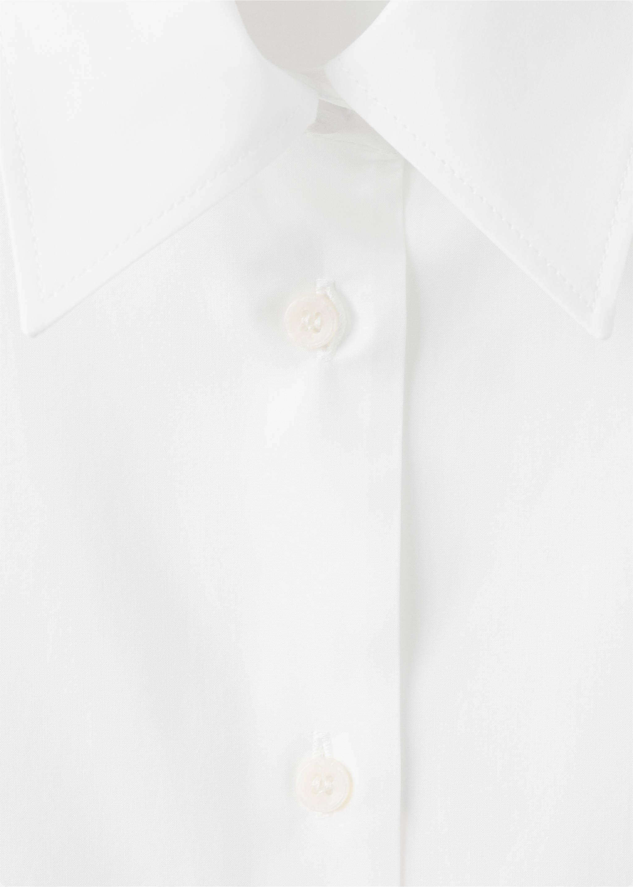 Cotton and lyocell blend straight shirt - Details of the article 8, Off White. Ref: 37014080-00.
