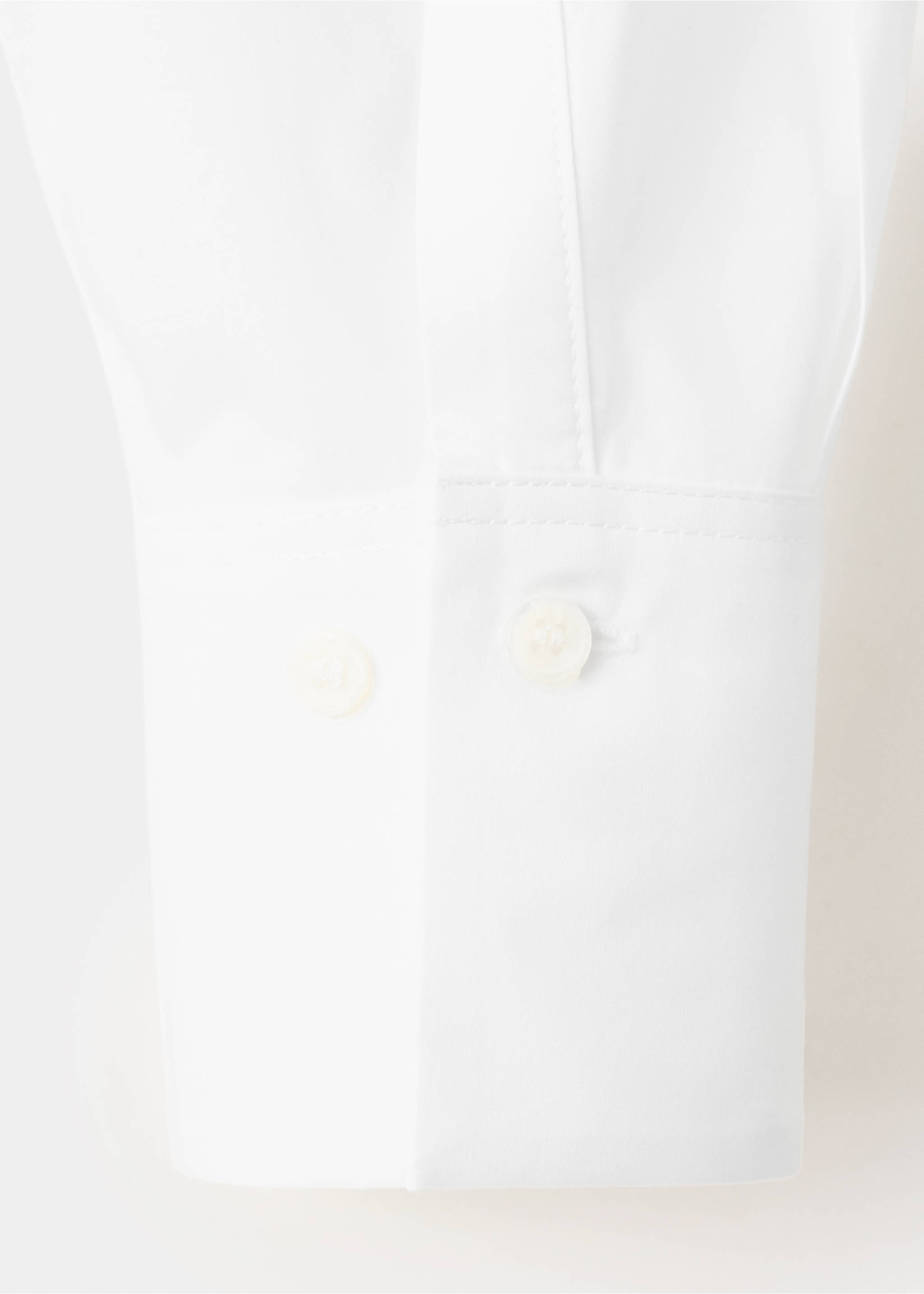 Cotton and lyocell blend straight shirt - Details of the article 0, Off White. Ref: 37014080-00.