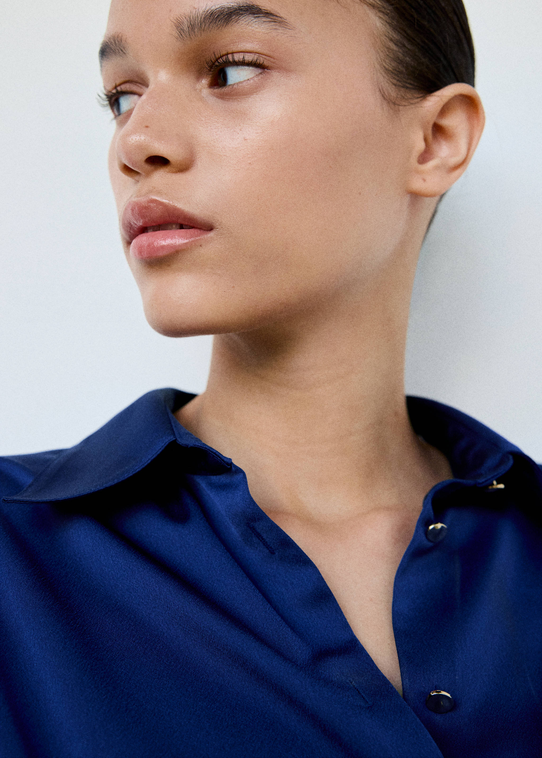 Regular-fit satin shirt - Details of the article 1