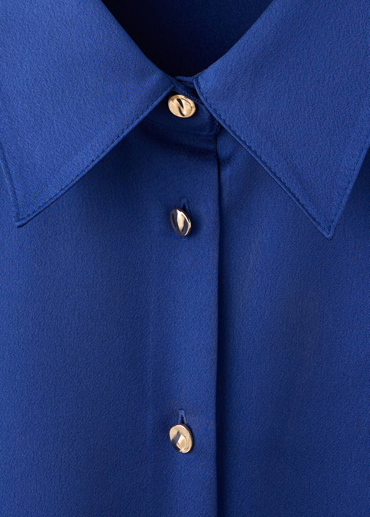 Regular-fit satin shirt — Blue