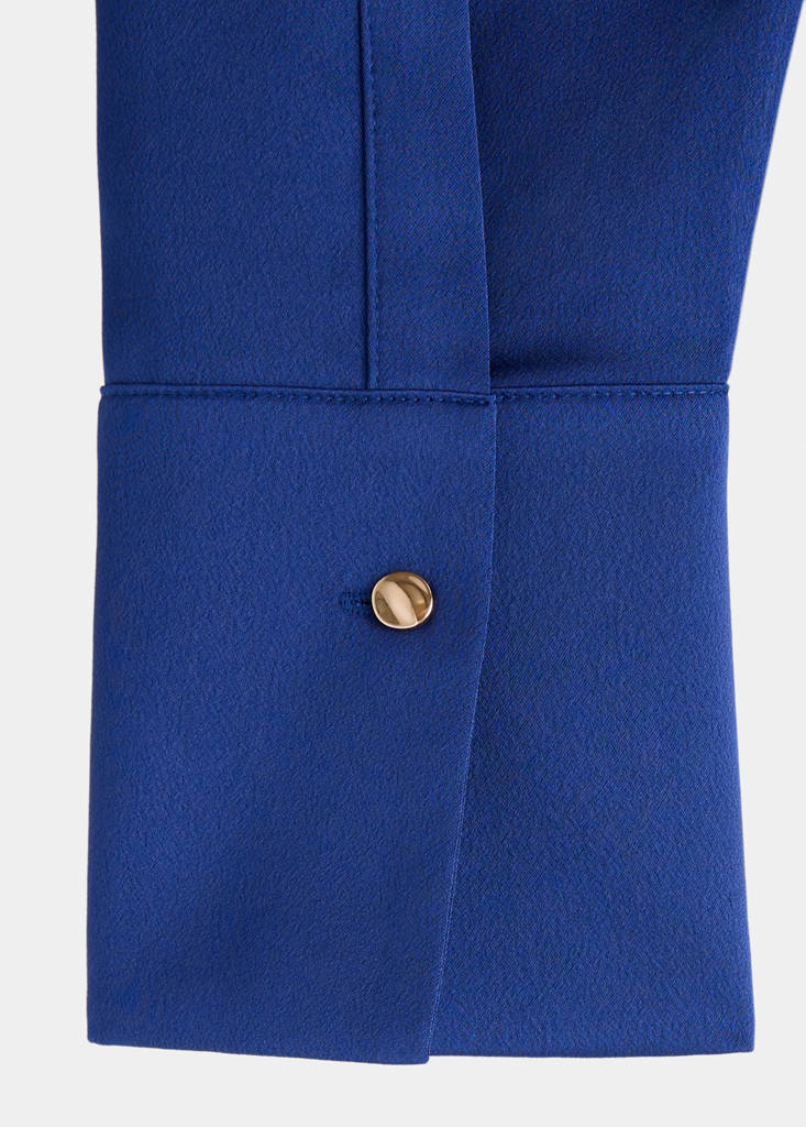 Regular-fit satin shirt — Blue