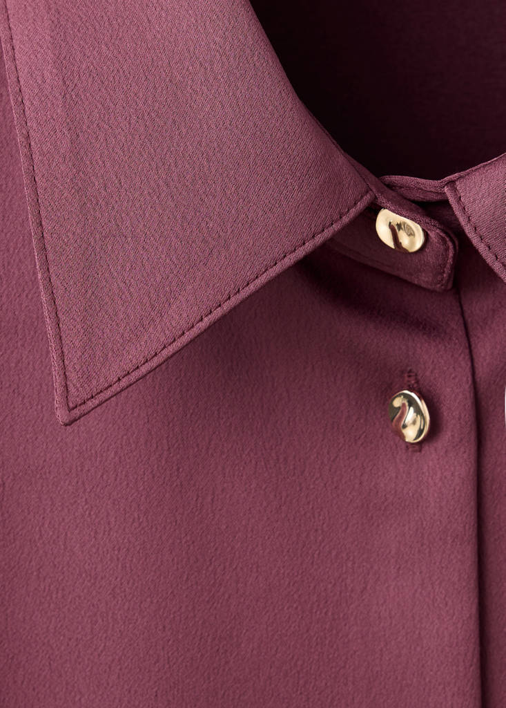 Regular-fit satin shirt — Plum