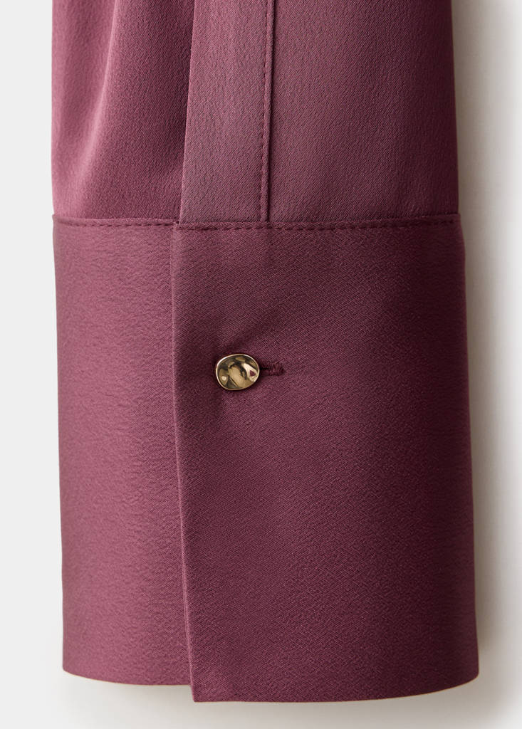 Regular-fit satin shirt — Plum