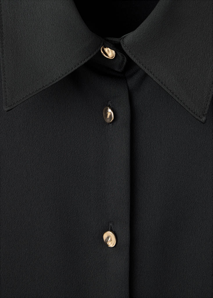 Regular-fit satin shirt — Black