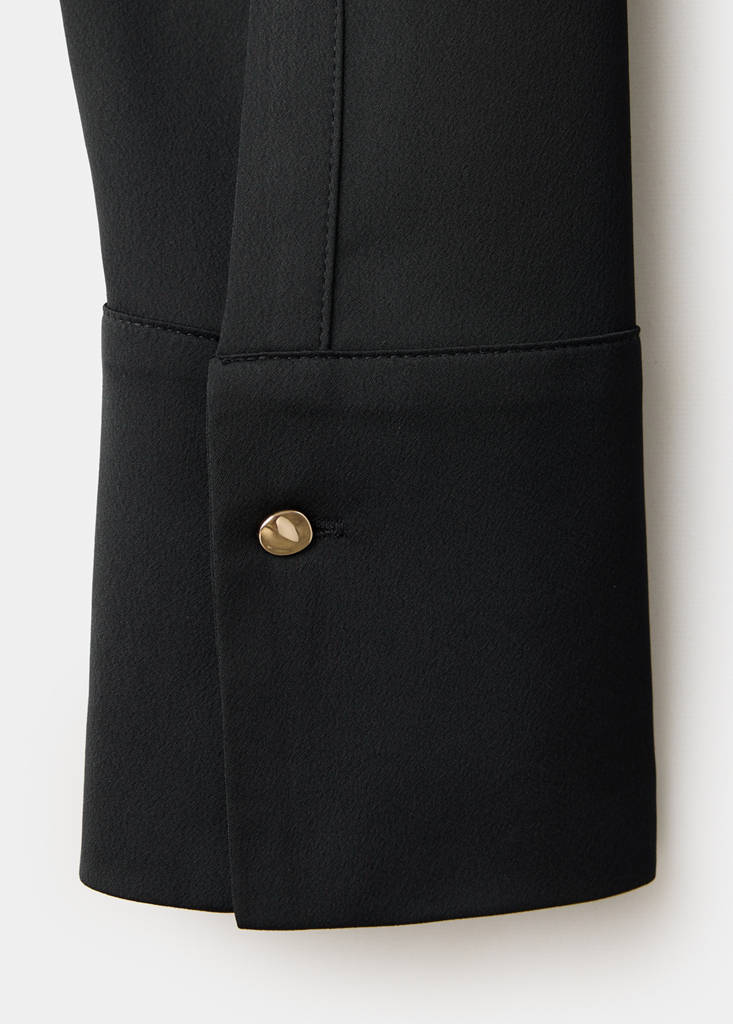 Regular-fit satin shirt — Black
