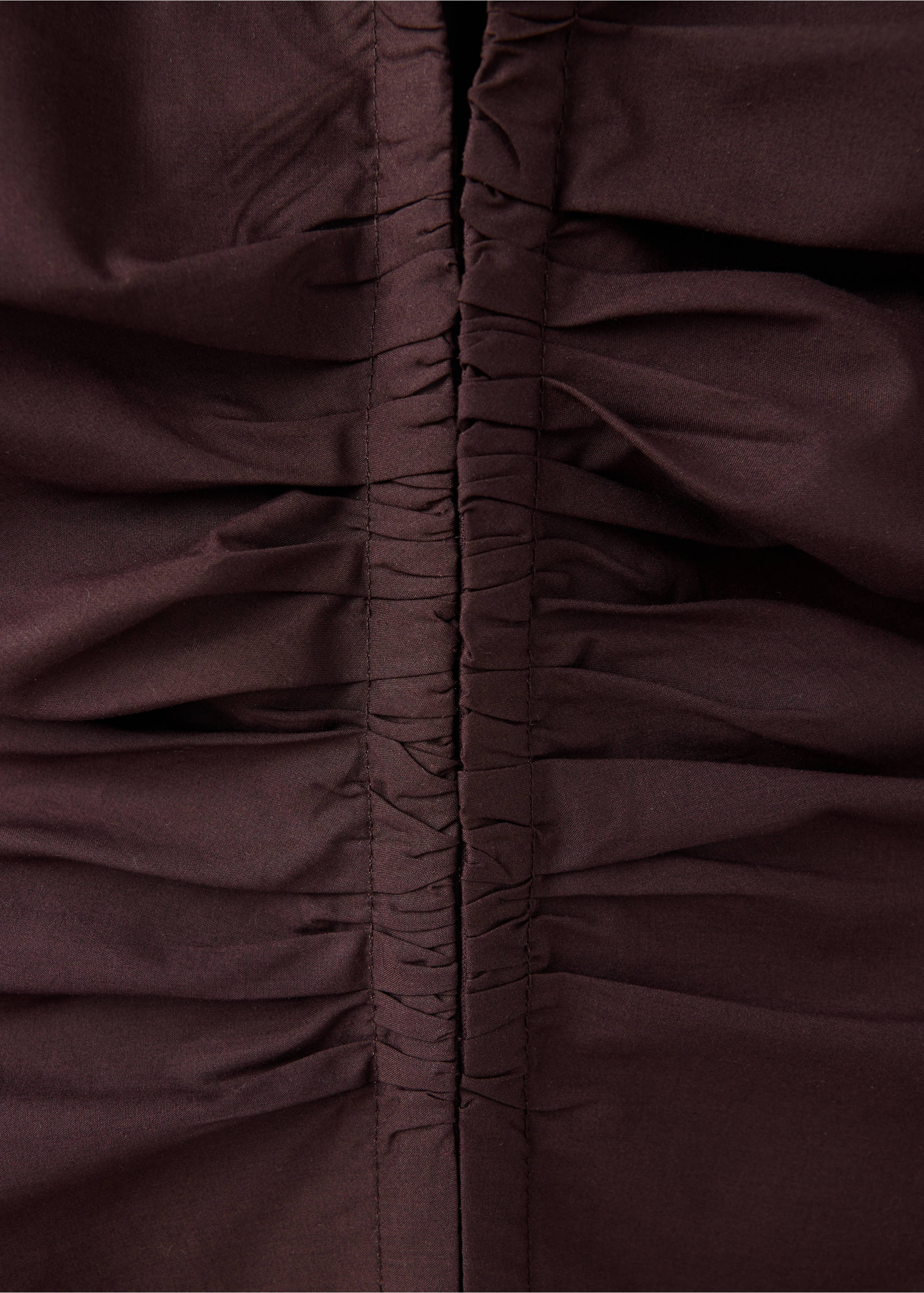 Camisa cuello pico fruncido - Detalle del artículo 8, Marrón. Ref: 37014082-00.