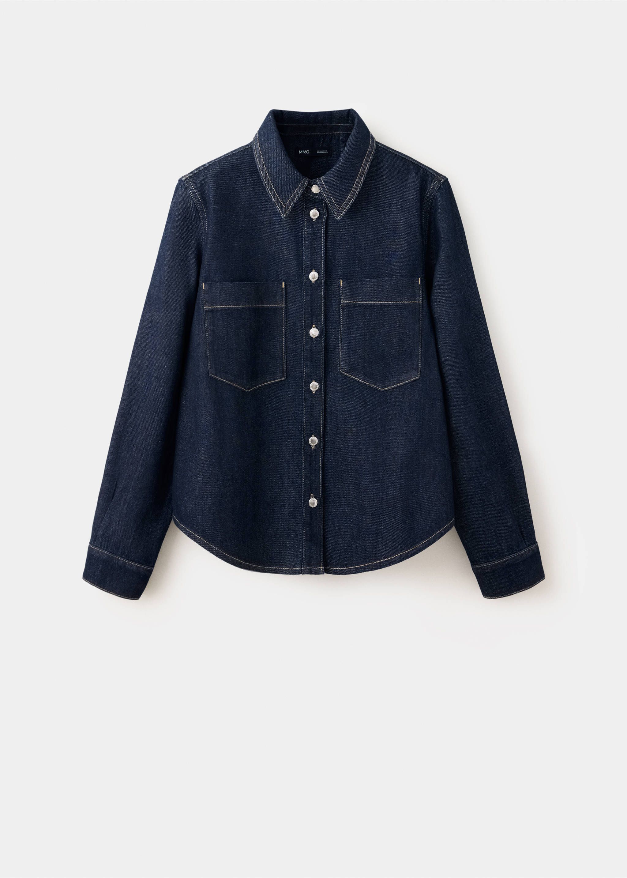 Denim shirt with pockets - Article without model, Open Blue. Ref: 37014083-00.
