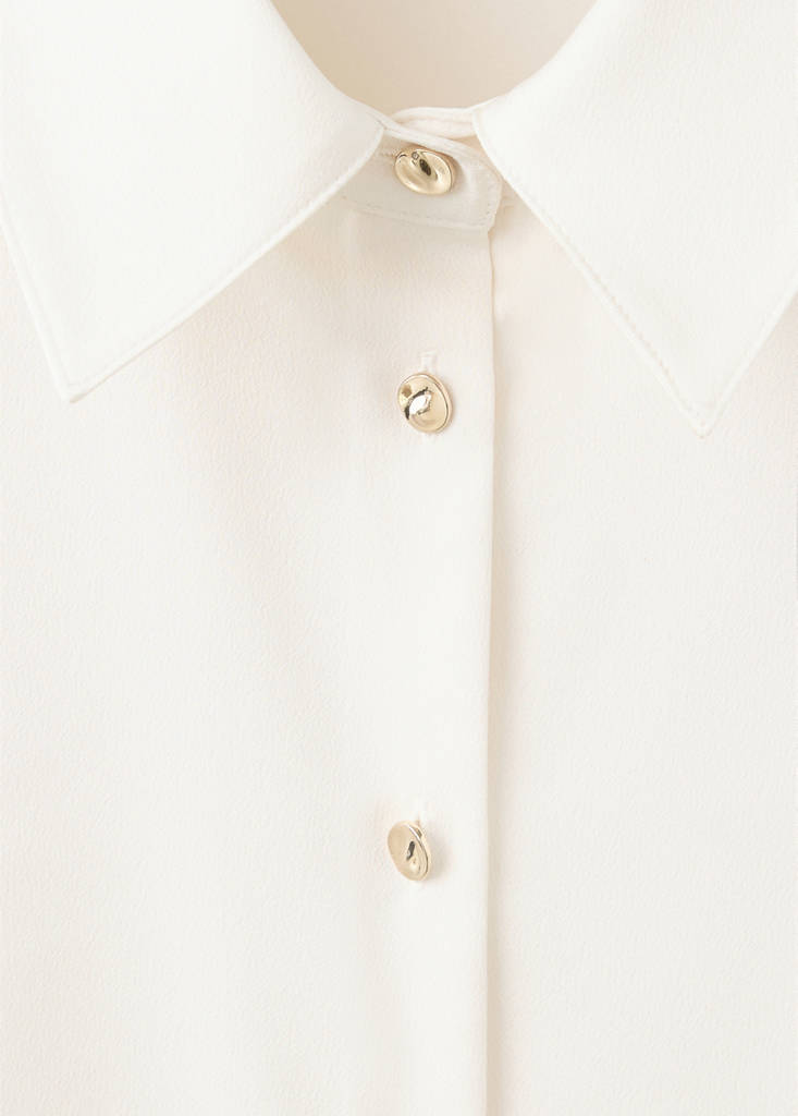 Satin finish flowy shirt — Ecru