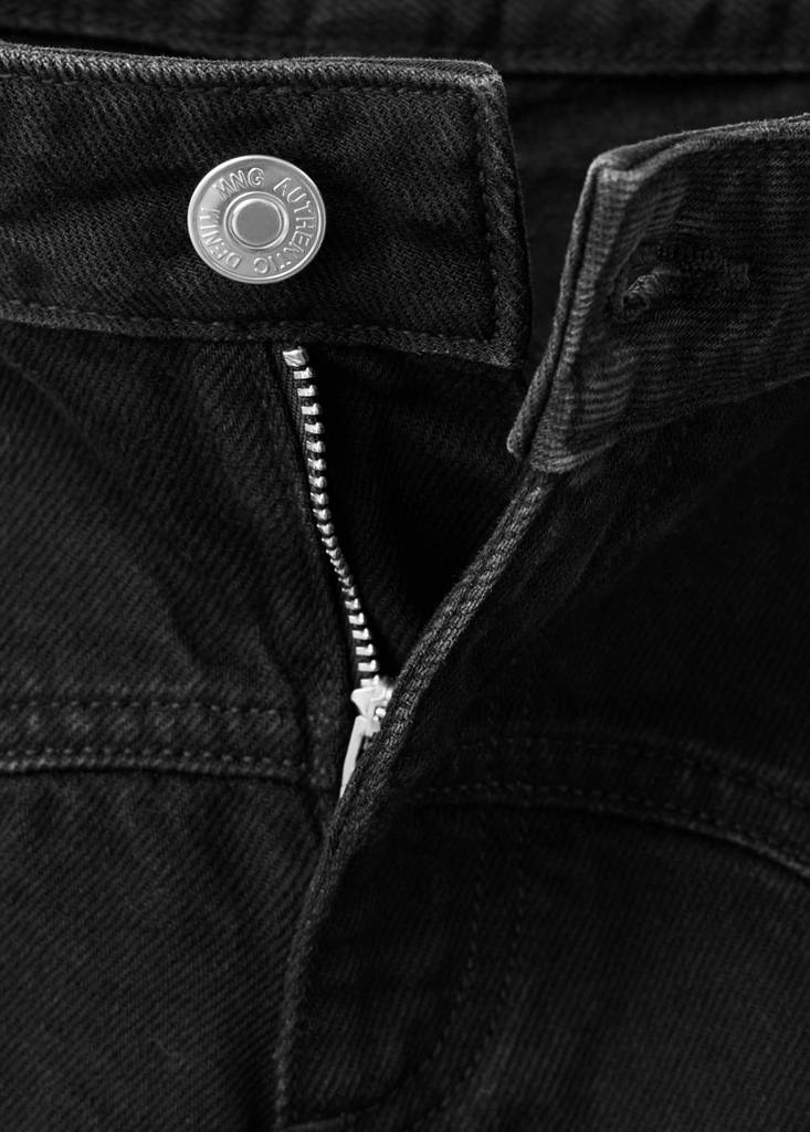 Low-waist wide-leg jeans — Black denim