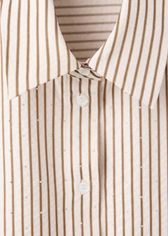Striped shirt with strass — Brown 7