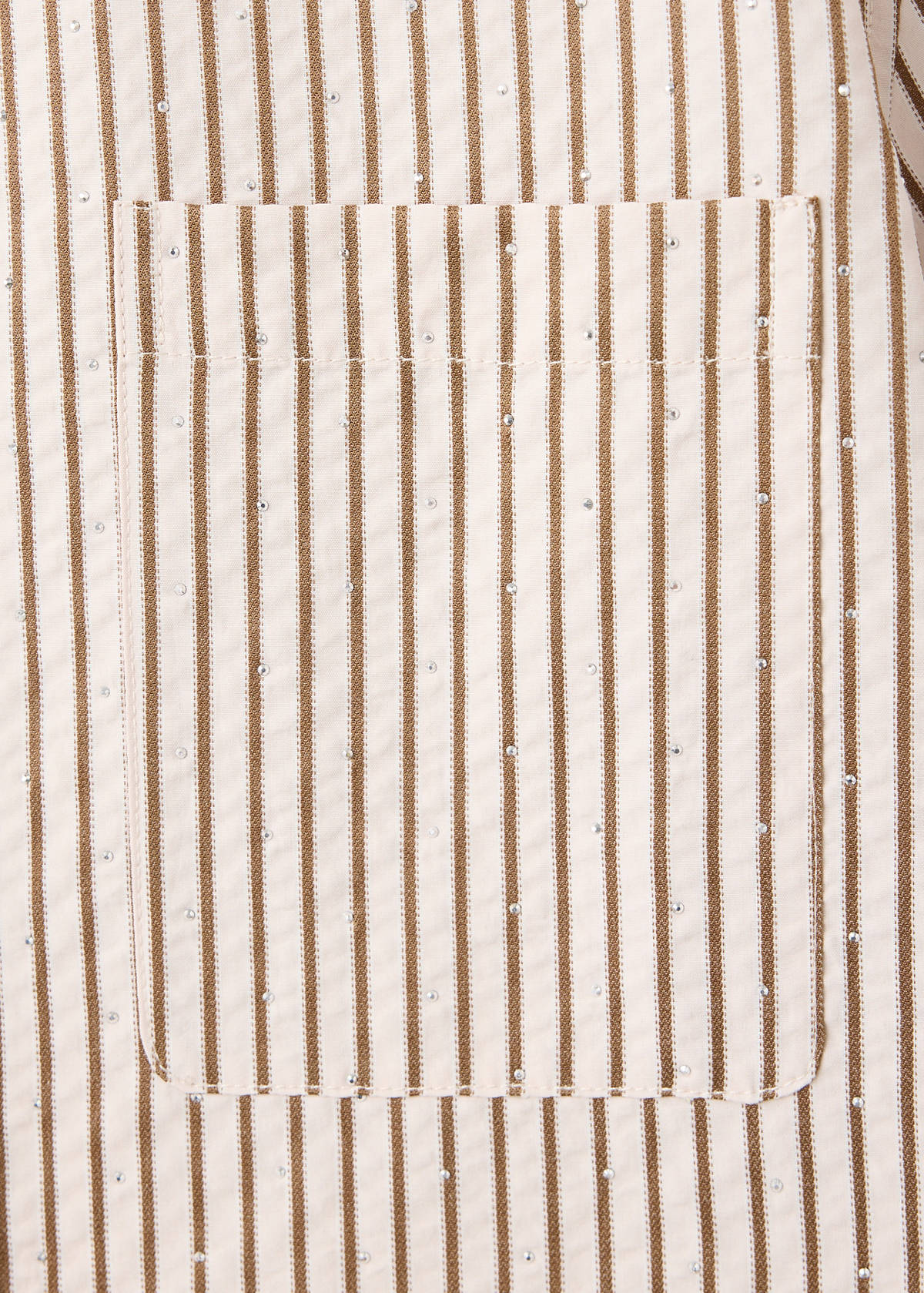 Striped shirt with strass — Brown