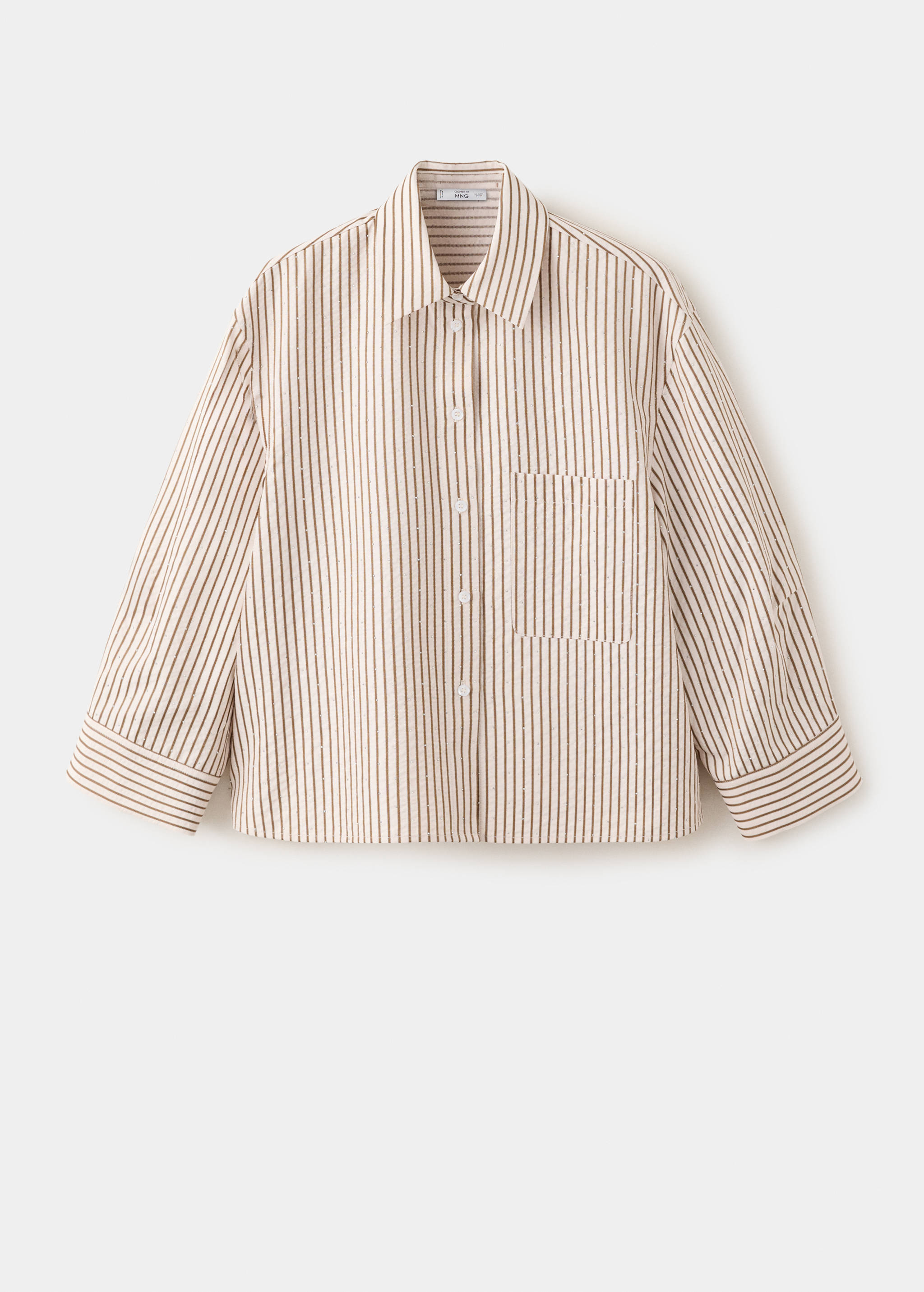 Striped rhinestone shirt - منتج دون نموذج