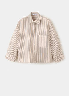 Striped shirt with strass — Brown 6