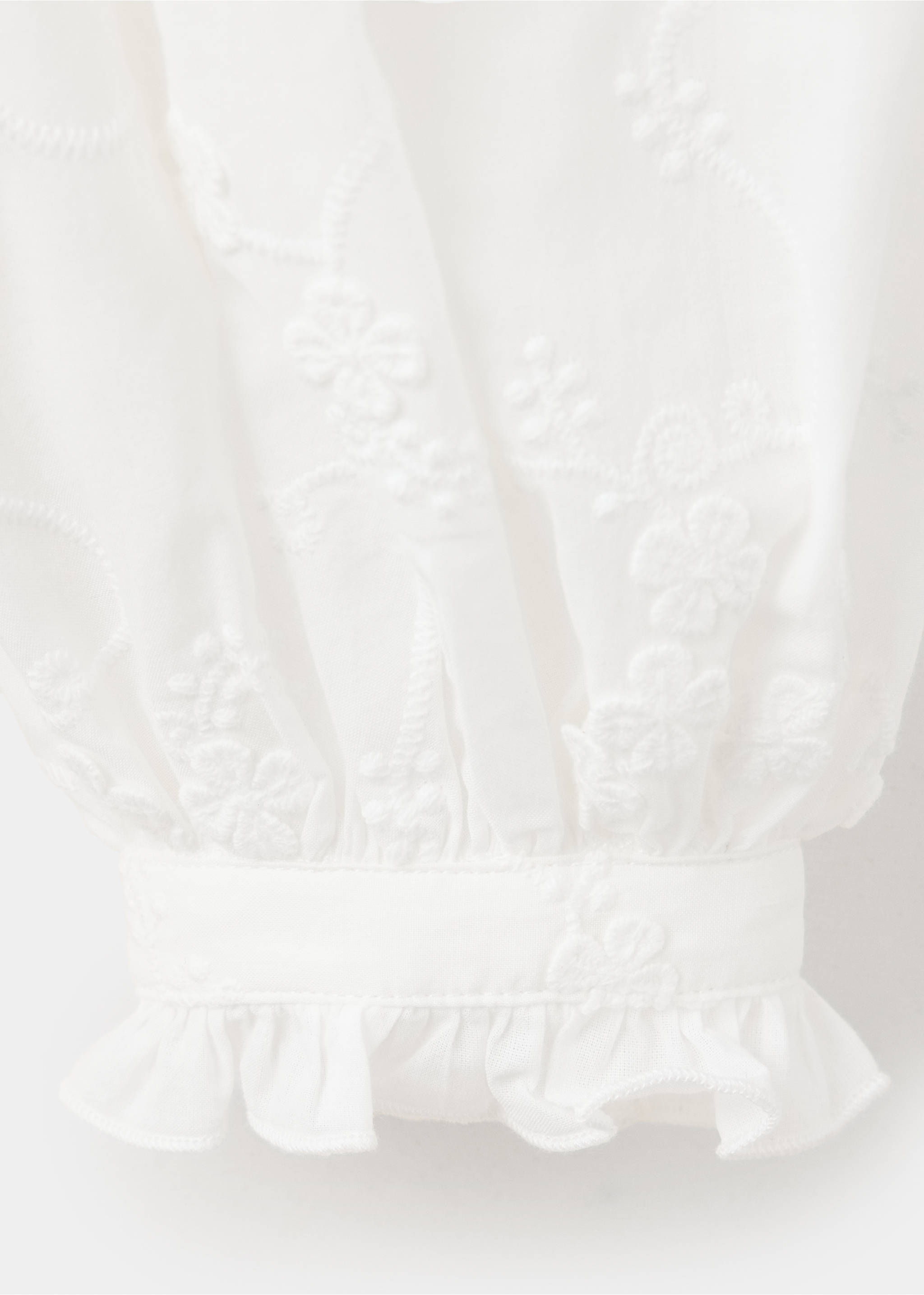 Blusa 100% algodón bordados florales - Detalle del artículo 0, Blanco. Ref: 37014087-00.
