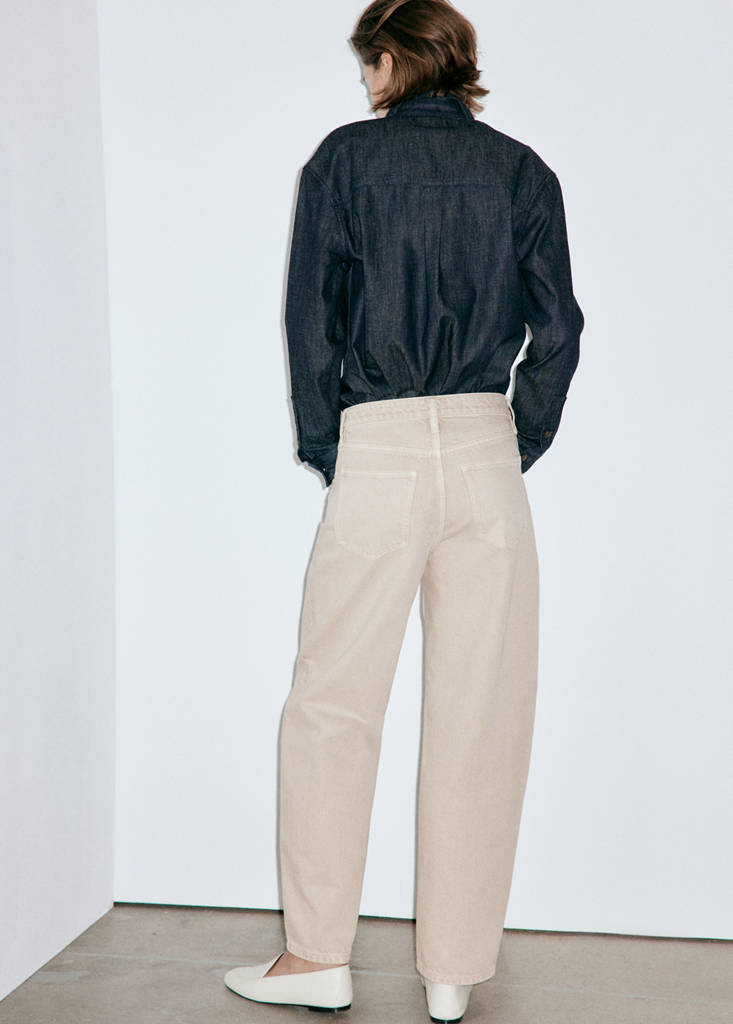 Mid-rise balloon jeans — Sand