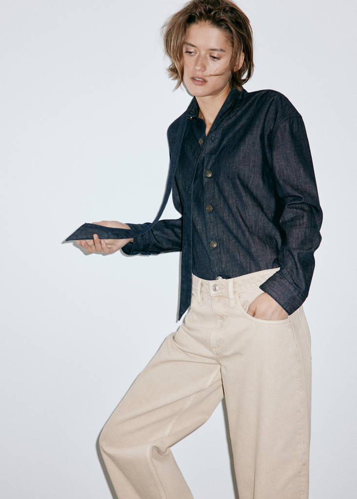 Mid-rise balloon jeans — Sand