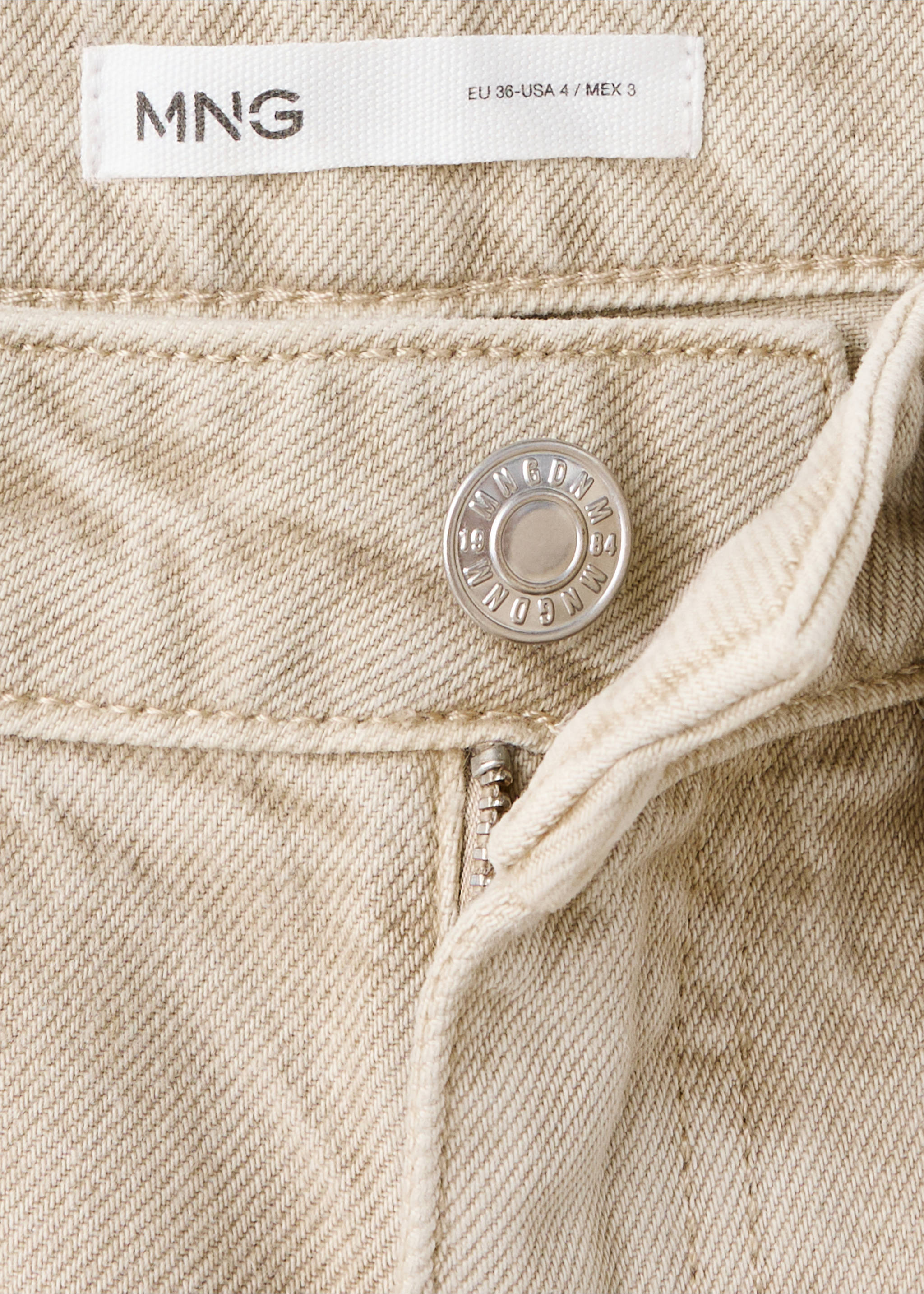 High-rise balloon jeans - Details of the article 0, Sand. Ref: 37014096-00.