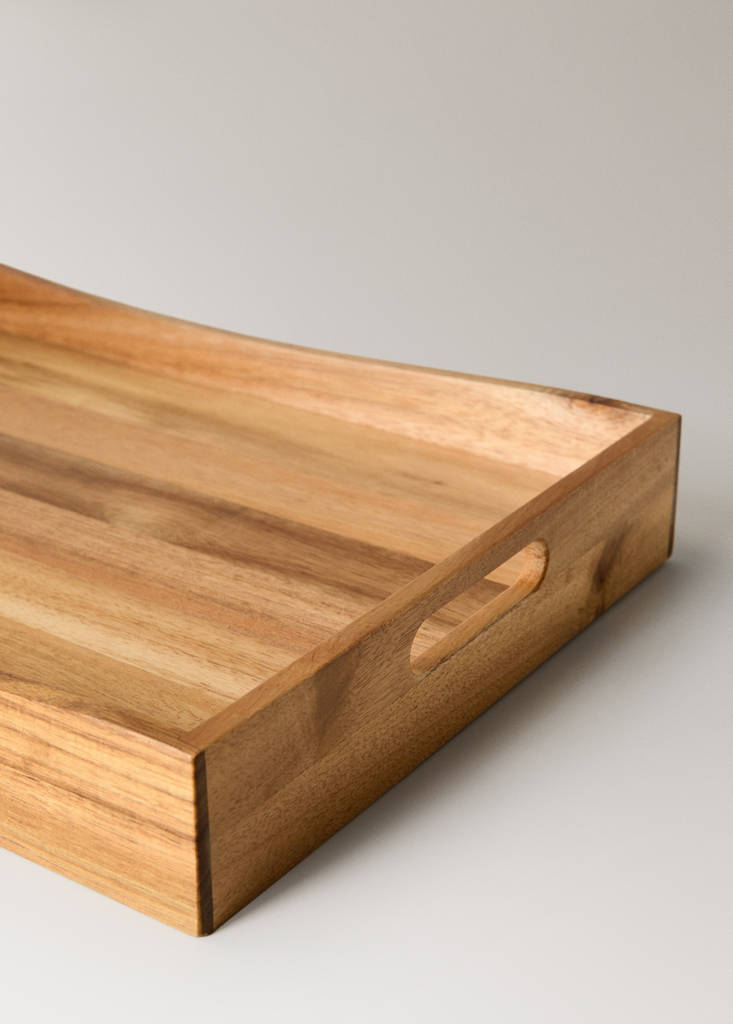 Folding tray with handles — Brown