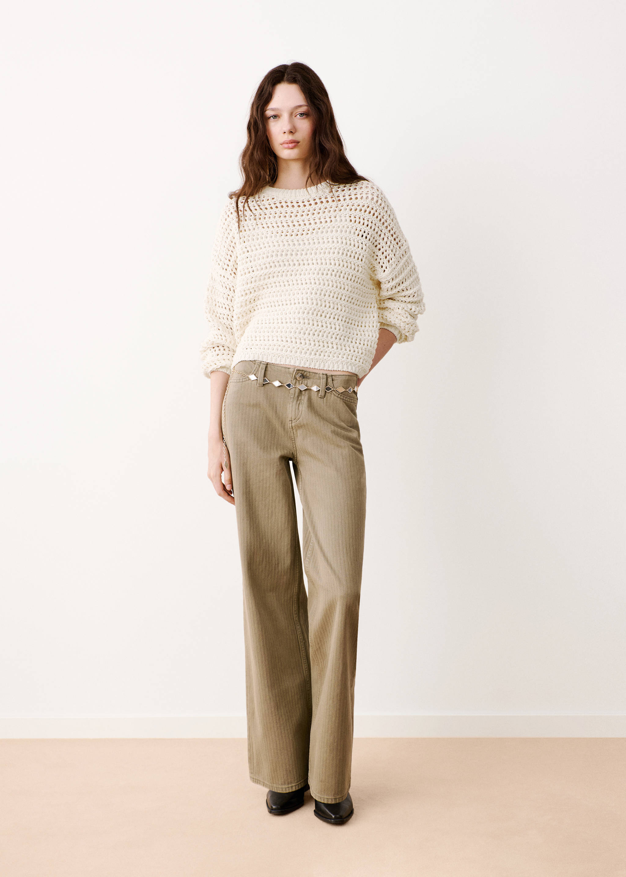 Long-sleeved crochet sweater - General plane