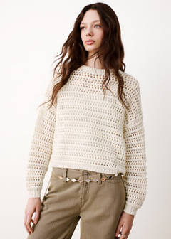 Long-sleeved crochet sweater — Off White 1