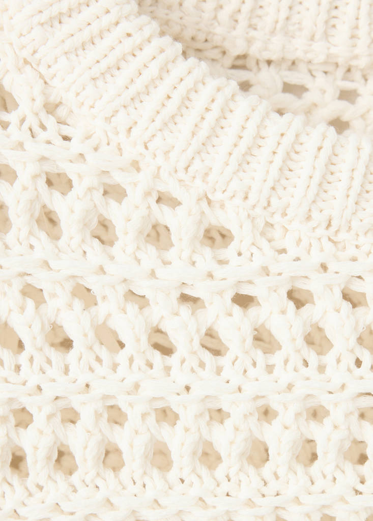 Long-sleeved crochet sweater — Off White
