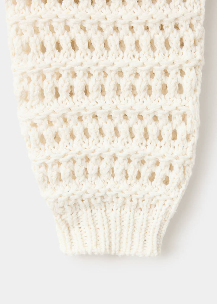 Long-sleeved crochet sweater — Off White