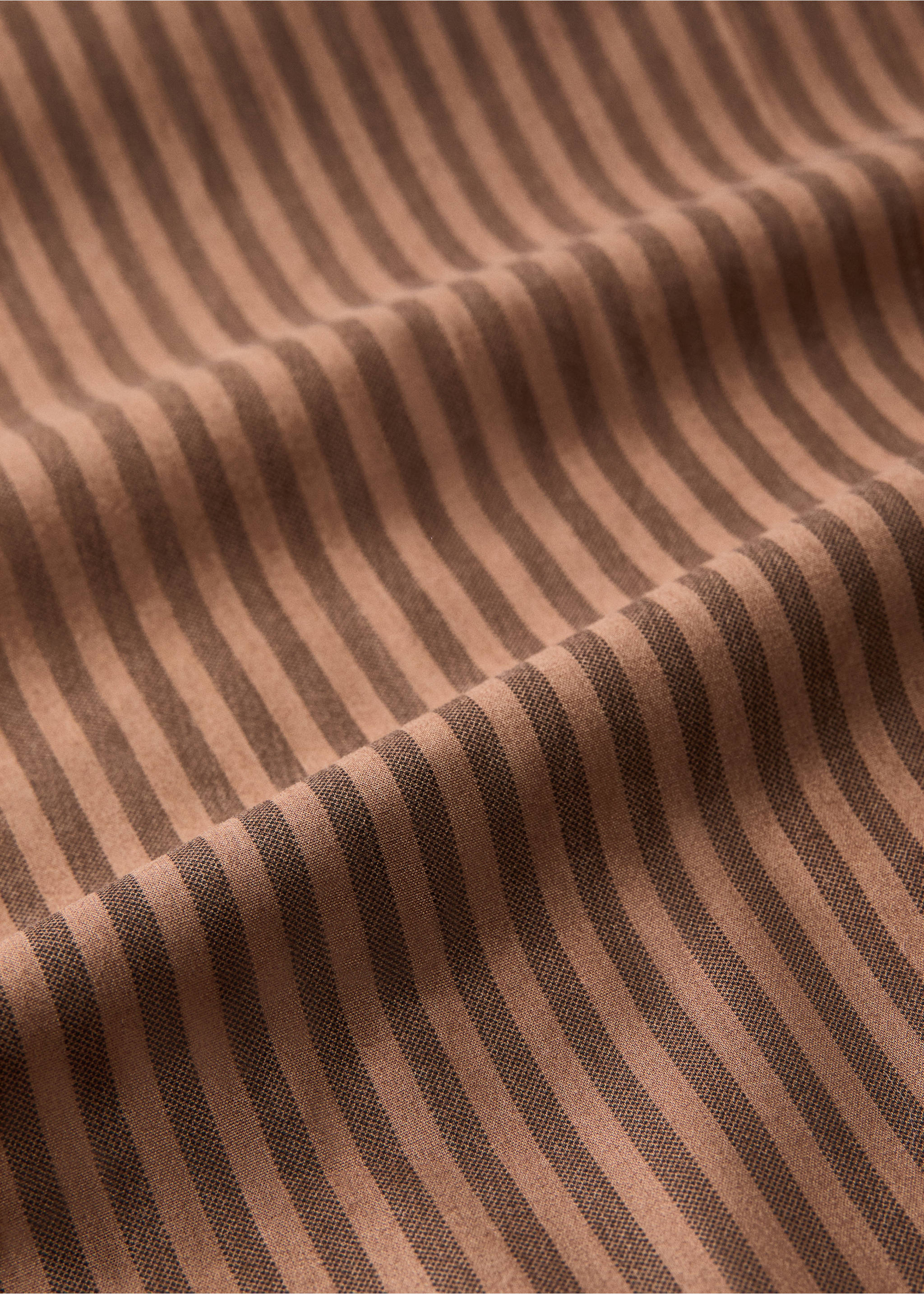 Percale cotton duvet cover 200 thread count fine kodak stripe print Bed 180/200 - Details of the article 1, Brown. Ref: 37014102-00.