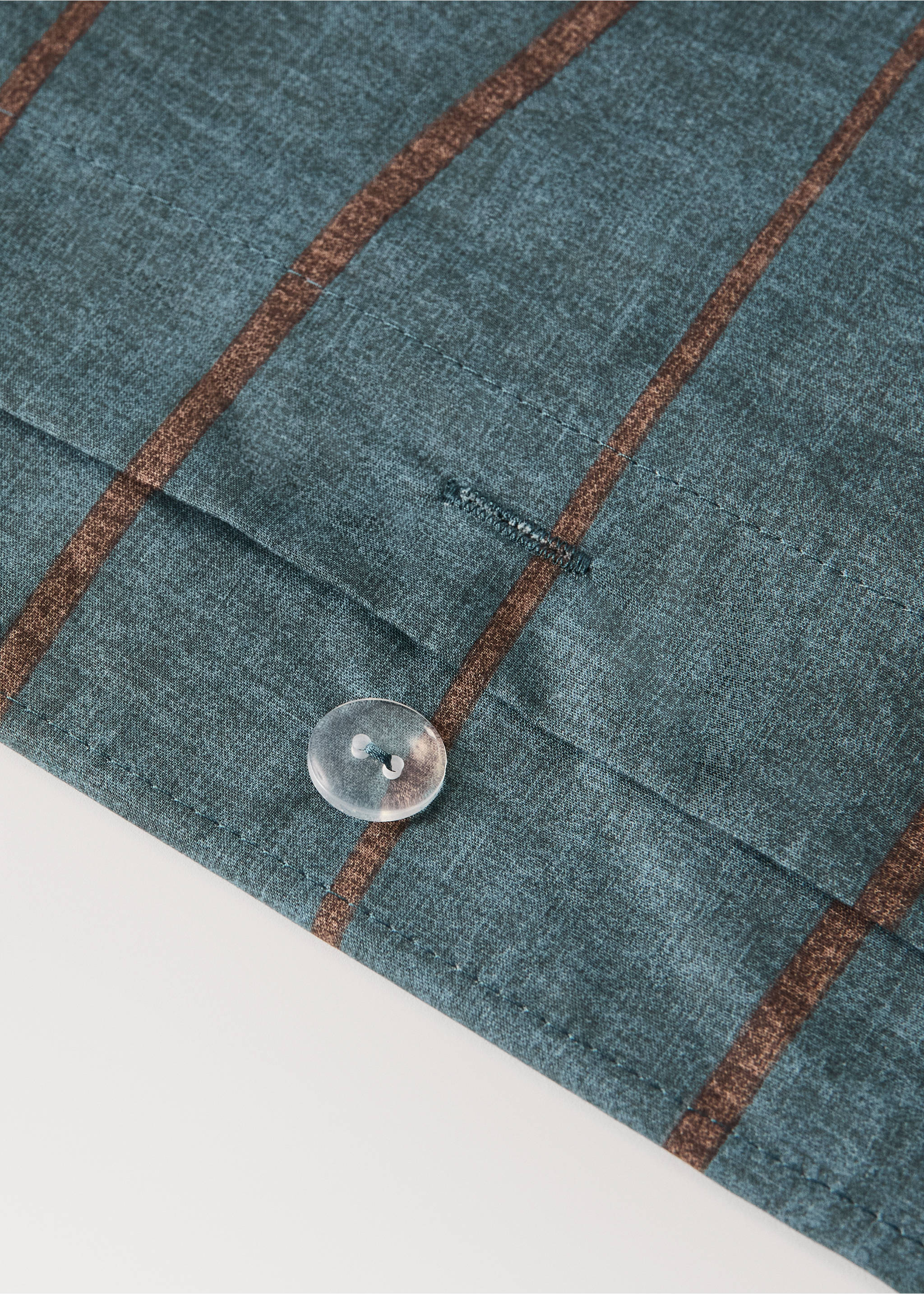 100% cotton striped duvet cover for king bed - Details of the article 2, Petrol Blue. Ref: 37014105-00.