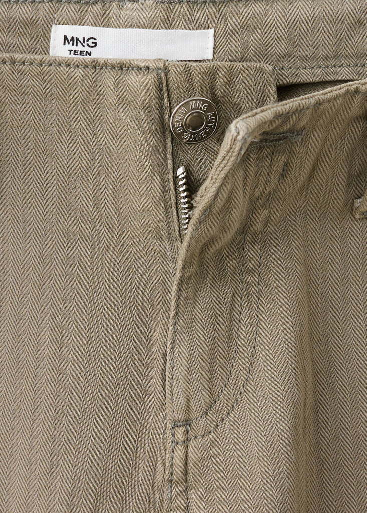Wide leg striped jeans — Khaki