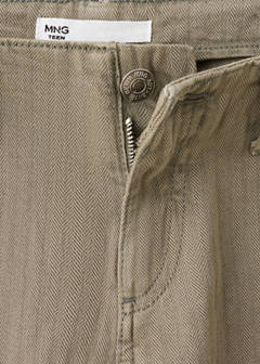 Wide leg striped jeans — Khaki 5