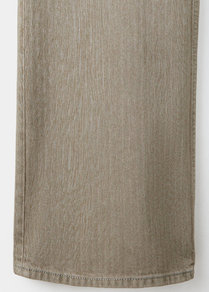 Wide leg striped jeans — Khaki