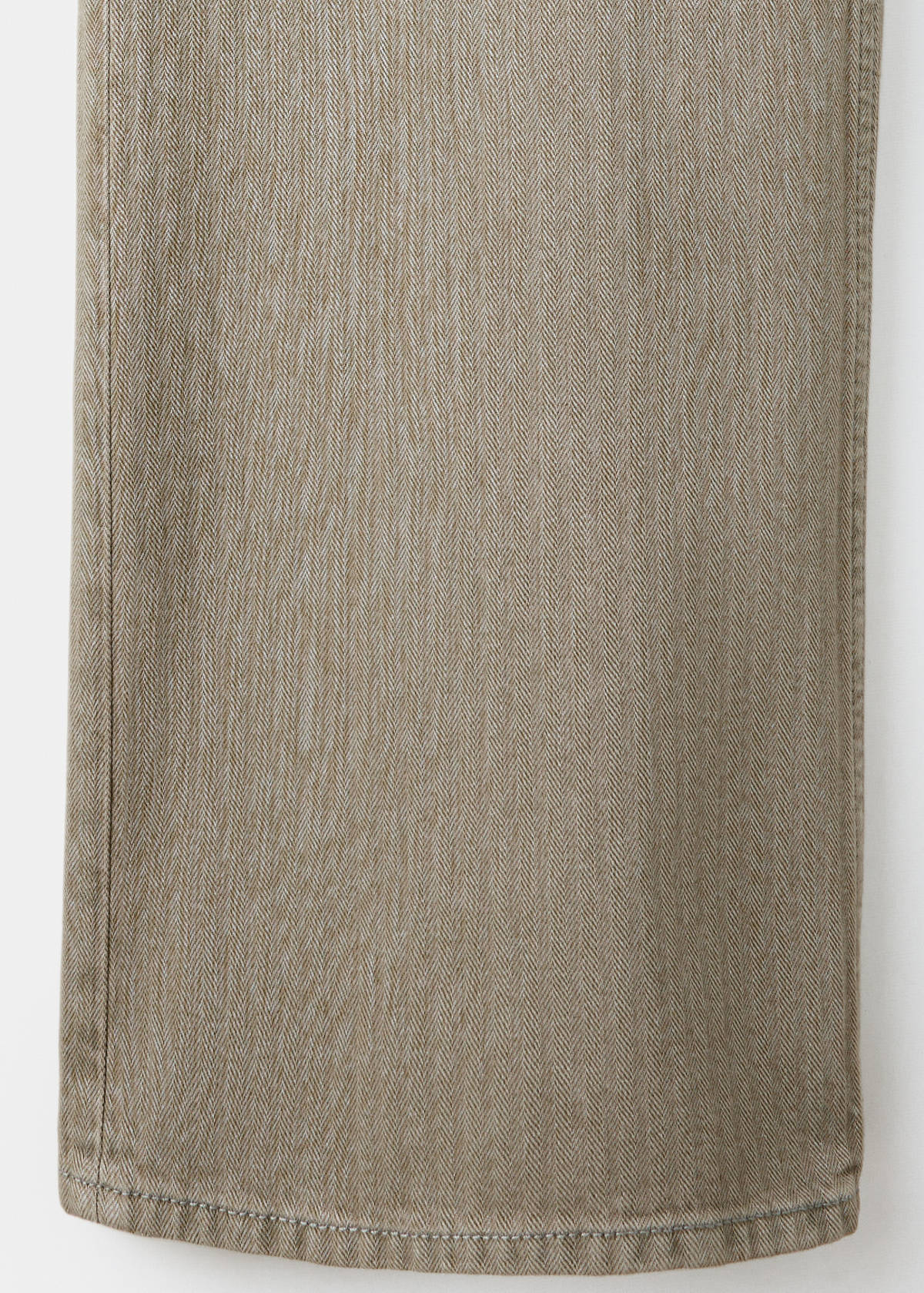 Wide leg striped jeans — Khaki