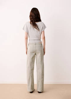 Wide-leg jeans with decorative stitching — Khaki 5